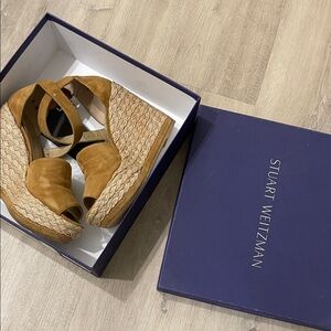 Stuart Weitzman Brown Wedge Sandals